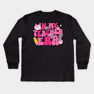 In My Teacher Era First Day Of School Back To School Retro Kids Long Sleeve T-Shirt